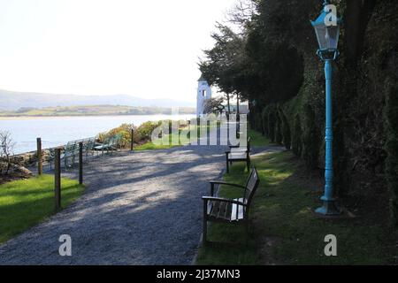 Portmeirion est un charmant village de style italiané sur la côte du nord du pays de Galles, conçu et construit par Sir Clough Williams-Ellis - Royaume-Uni, PETER GRANT Banque D'Images