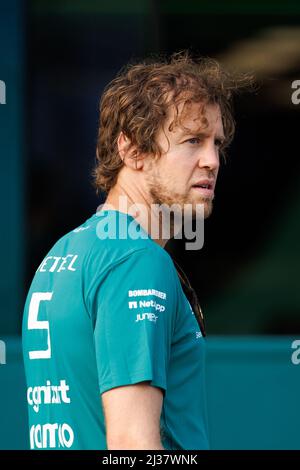 Sebastian Vettel (GER) de l'équipe Aston Martin lors du Grand Prix de Formule 1 d'Australie au circuit du Grand Prix d'Albert Park sur 6. Avril 2022. Banque D'Images