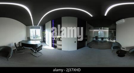 Vue panoramique à 360° de L'intérieur de bureau moderne