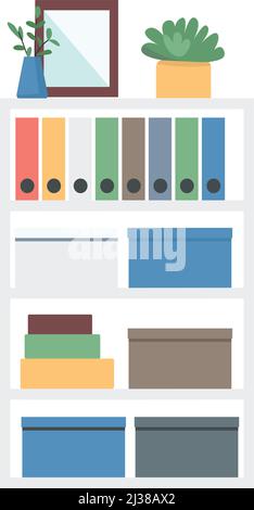 Objet vectoriel de couleur semi-plat sur étagère Illustration de Vecteur