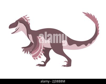 Velociraptor avec griffes dangereuses. Dinosaure prédateur de la période jurassique. Chasseur puissant. Illustration vectorielle de dessin animé isolée sur un fond blanc Illustration de Vecteur