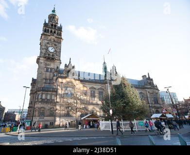 Hôtel de ville de Sheffield sur Pinstone Street à Sheffield, au Royaume-Uni Banque D'Images