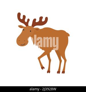 Illustration de la caricature de l'orignal. Illustration vectorielle isolée Illustration de Vecteur