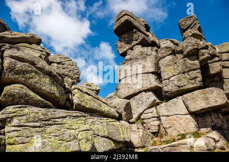 Formation rocheuse de Slonecznik dans les montagnes Karkonosze en Pologne Banque D'Images