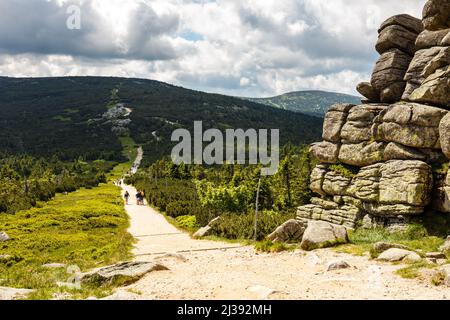 Formation rocheuse de Slonecznik dans les montagnes Karkonosze en Pologne Banque D'Images