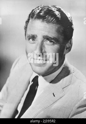 Peter Lawford - Londres - acteur d'écran né - a paru dans de nombreuses productions hollywoodiennes, y compris: Mrs Miniver, White Cliffs of Dover, Picture of Dorian Gray et Royal Wedding. 27 septembre 1955. (Photo par Camera Press). Banque D'Images