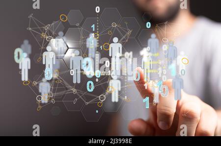 Illustration des connexions numériques globales avec la technologie Banque D'Images