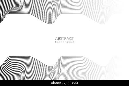 Modèle abstrait déformé arrière-plan à rayures horizontales. Motif de lignes ondulées, courbes et courbes vectorielles. Tout nouveau style pour votre conception d'entreprise. Illustration de Vecteur