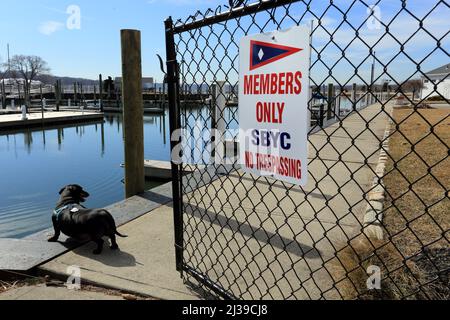 Stony Brook Yacht Club Marina long Island New York Banque D'Images