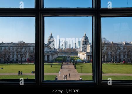 Musée maritime national vu de la maison de la Reine. Greenwich, Londres, Angleterre, Royaume-Uni Banque D'Images