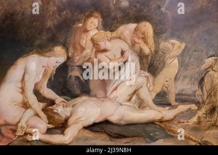 Peinture intitulée 'Vénus Mourning Adonis' par Peter Paul Rubens en date de 1604 Banque D'Images