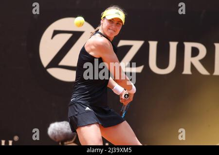 Bogota, Colombie. 6th avril 2022. Rebecca Perterson de Suède joue pendant le match contre Tatjana Maria d'Allemagne au tournoi Copa Colsanitas WTA le 6 avril 2022 à Bogota, Colombie. (Credit image: © Daniel Garzon Herazo/ZUMA Press Wire) Banque D'Images