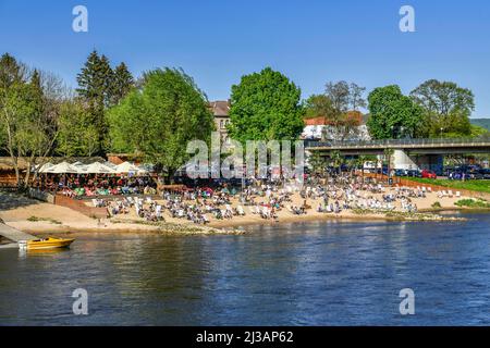 Bodega Beach Club, Weser, Rinteln, Basse-Saxe, Allemagne Banque D'Images
