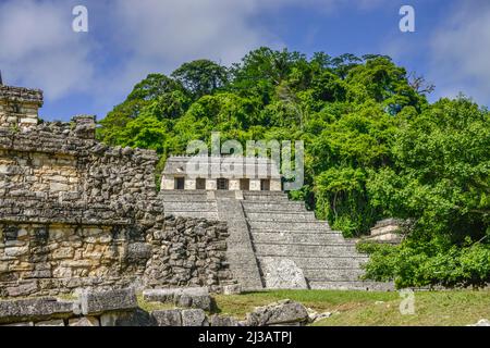 Temple des inscriptions (Templo de las Inscripciones), ruines mayas, Palenque, Chiapas, Mexique Banque D'Images