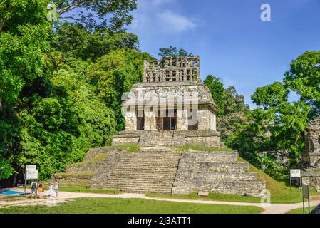 Temple du Soleil Templo del sol, ruines mayas, Palenque, Chiapas, Mexique Banque D'Images