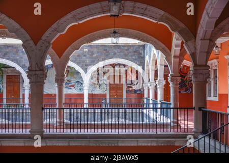 Palais du Gouverneur Palacio de Gobierno, Plaza de la Patria, Aguascalientes, Mexique Banque D'Images