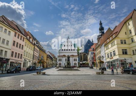 Place du marché, ville de Luther Eisleben, Saxe-Anhalt, Allemagne Banque D'Images