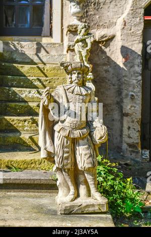 Statue, Schloss Hotel, Petershagen, quartier de Minden-Luebbecke, Rhénanie-du-Nord-Westphalie, Allemagne Banque D'Images