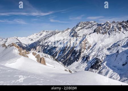 Monde de montagne près de Couchevel Moriond, Vallée de Courchevel, département de Savoie, France Banque D'Images