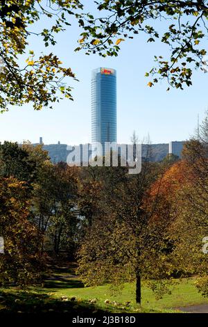 Post Tower, siège de Deutsche Post AG et service de colis DHL, Bonn, Rhénanie-du-Nord-Westphalie, Allemagne Banque D'Images