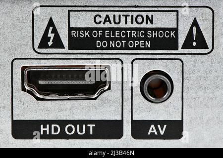 Gros plan du port adaptateur HDMI couleur ou de l'interface. Photo haute résolution. Profondeur de champ complète. Banque D'Images