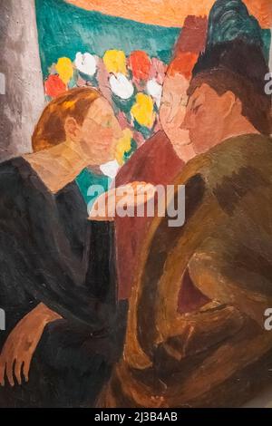 Angleterre, Londres, Somerset House, la galerie Courtauld, peinture intitulée « Une conversation » par Vanessa Bell Banque D'Images