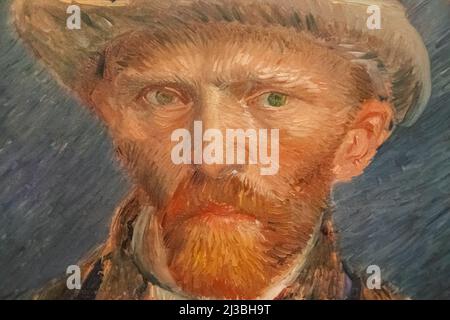 Vincent van Gogh autoportrait avec chapeau en feutre gris à Paris daté du printemps 1887 Banque D'Images