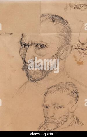 Vincent van Gogh Self Portrait dessin à Paris de janvier-juin 1887 Banque D'Images
