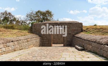 Deuxième porte d'entrée du fort de Chitradurga, porte de Kamana Bagilu, Chitradurg, Karnataka, Inde Banque D'Images