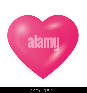 cœur rose isolé sur fond blanc Banque D'Images