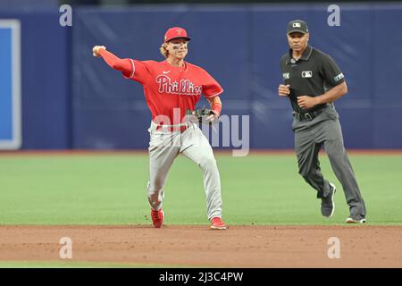 Philadelphia Phillies' Bryson Stott during the third inning of a baseball  game, Monday, April 10, 2023, in Philadelphia. (AP Photo/Matt Rourke Stock  Photo - Alamy