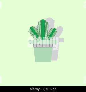 Un vase de cactus et de succulents, illustration vectorielle de style plat Banque D'Images