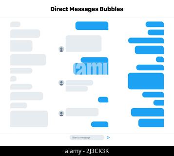 Illustration vectorielle de différentes tailles de bulles de messages directs Illustration de Vecteur