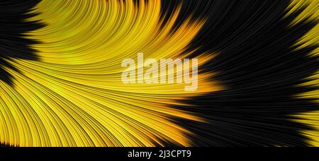 Yellow Psychedelic Swirl Fractal Résumé fond Banque D'Images