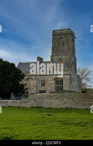 Tour de l'église du Prieuré d'Augustinien de WoodSpring Banque D'Images