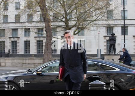 Londres royaume-uni 7th avril le ministre Jacob rees-mogg pour les opportunités de Brexit et l'efficacité gouvernementale arrive au cabinet du cabinet whitehall Banque D'Images