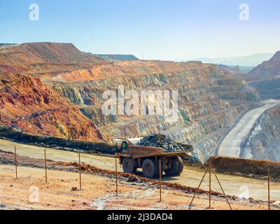 La mine Cerro Colorado est actuellement en exploitation à ciel ouvert à Riotinto, Huelva, Espagne. Banque D'Images