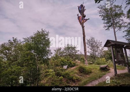 Le Feuereiche est une sculpture populaire le long de Rothaarsteig Sauerland, en Allemagne Banque D'Images