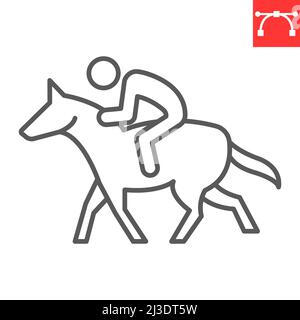 Icône de la ligne de sport d'équitation Illustration de Vecteur