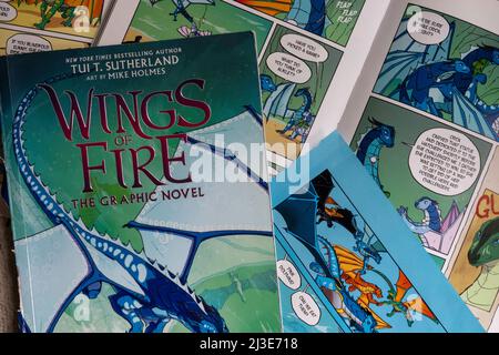 Wings of Fire est un roman graphique de la série Dragonet Prophecy, USA 2022 Banque D'Images