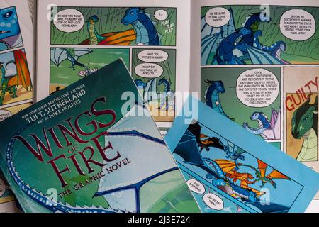 Wings of Fire est un roman graphique de la série Dragonet Prophecy, USA 2022 Banque D'Images