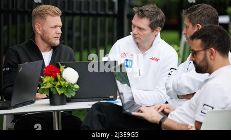 MELBOURNE, AUSTRALIE, circuit Albert Park Grand Prix, 7. Avril : Kevin Magnussen (DEN) de l'écurie Haas pendant le Grand Prix de Formule 1 d'Australie au circuit du Grand Prix d'Albert Park sur 7. Avril 2022. Banque D'Images