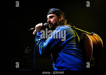Édimbourg, Écosse. Jeudi 7 avril 2022. Le groupe écossais Pictush Trail, dirigé par Johnny Lynch, se joue au Summerhall d'Édimbourg. Cette performance s’inscrivait dans le cadre d’une tournée britannique faisant la promotion de leur cinquième album « Island Family », sorti en mars 2022 par Fire Records. Banque D'Images