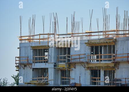 Construction d'un nouveau bâtiment en béton armé Banque D'Images