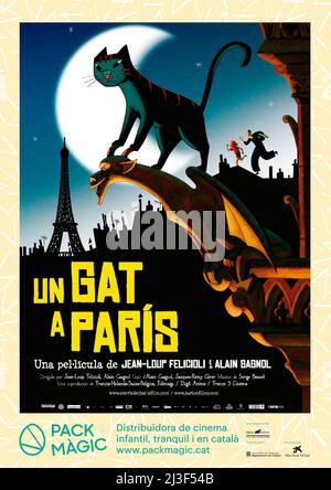 A CAT IN PARIS (2010) -titre original: UNE vie DE CHAT-, réalisé par JEAN-LOUP FELICIOLI et ALAIN GAGNOL. Crédit : FOPHOTO / Album Banque D'Images