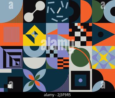 Motif vectoriel Neo-Geo, illustration inspirée par un design abstrait et moderne. Illustration de Vecteur