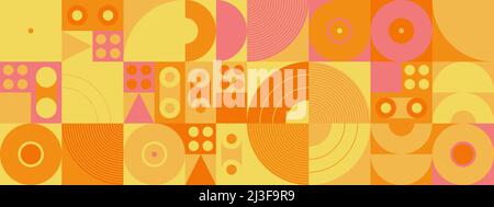 Œuvres d'art abstraites inspirées par Bauhaus, composées d'éléments de conception vectoriels et de formes géométriques audacieuses. Illustration de Vecteur