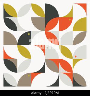 Motif vectoriel abstrait composé de formes et d'éléments géométriques variés. Illustration de Vecteur