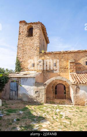 Église Parroquia católica de Santiago Apóstol dans la ville de Taniñe, province de soria, Espagne. Banque D'Images