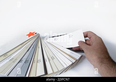 Nuance de papier , échantillons de papier colorés. Banque D'Images